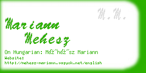 mariann mehesz business card